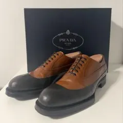 PRADA 12aw rubber sole shoes brown×black
