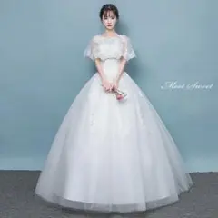 【美品】ウェディングドレス＋ベール＋イヤリング(新品)