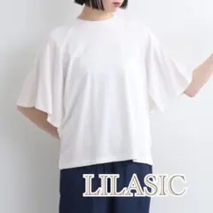 LILASIC カットソー 平織り布帛コンビフレアスリーブTシャツのサムネイル