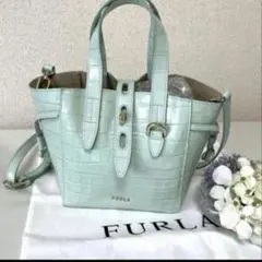 2024AW新品同様 入手困難FURLA ミニ トートバッグ ライトグリーン