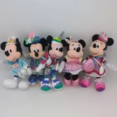 【5点セット】 ミッキーマウス ミニーマウス ぬいぐるみバッチ