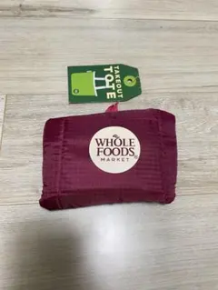 [新品未使用]Whole Foods Market 折りたたみエコバッグ 赤