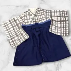 美品:スウィートマミー袴ロンパース50-70:男の子七五三お食い初め端午の節句
