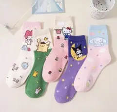 ハローキティ、クロミ靴下 レディース 5足セット
