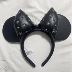ディズニー　カチューシャ　レザー　スタッズ　ミニー