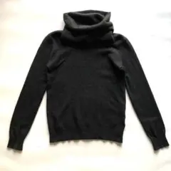 ★カシミヤ100%★タートルネックボリュームニット グレー チャコール 40 상태좋음