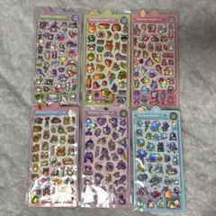 オーロラシール 3Dぷくぷくシール　まとめ売り6枚