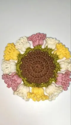 花形コースター かぎ針編み