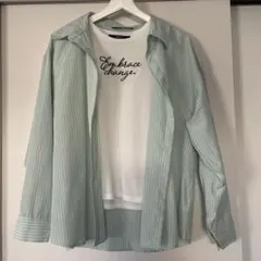 【しまむらOFALO】ノースリーブTシャツ ストライプシャツ セットのサムネイル
