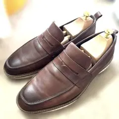 【美品】ecco ブラウン ペニーローファー レザー スリッポン