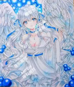 ☆色紙☆手描きイラスト☆オリジナル☆天使☆女の子　少女　アナログ