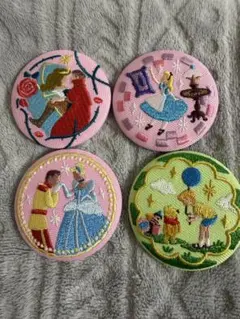 ディズニーコレクション ディズニー 刺繍缶バッジ 4点セット