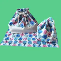 お花　弁当袋　ランチョンマット　コップ袋　3点セット