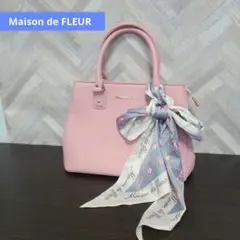 Maison de FLEUR ピンク ハンドバッグ スカーフ 合皮
