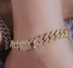 【限界価格】ファッション 女性 メンズ ヒップホップ アイスアウト アンクレット