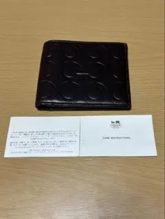 COACH 二つ折り財布 ダークブラウン レザー