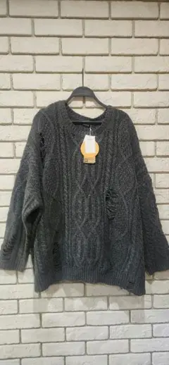 ニットダメージデザイン 大きいサイズ