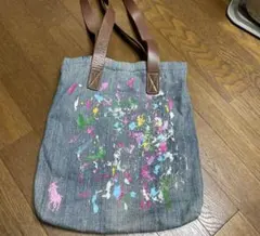 希少ポロラルフローレン　ペイントトートバック