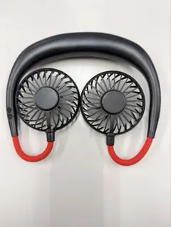 【新品未使用】ネックファン 黒/赤 ハンズフリー