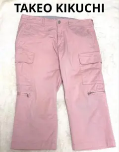 TAKEO KIKUCHI 春ピンク　クロップドカーゴパンツ　希少カラー　XLのサムネイル