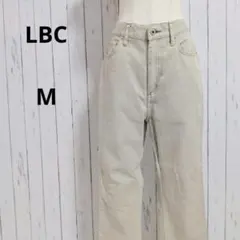 LBC☆ハイウエスト　デニムパンツ　ジーンズ　バックウエストゴム　アイボリー　Mのサムネイル