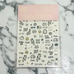 即購入可　ねこ 落書き ネイルシール 1枚