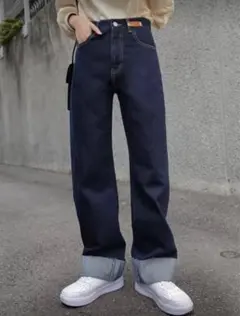 フレアデニムパンツ ハイウエスト