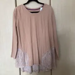 新品タグ付き　アズノウアズピンキー　レース切り替え長袖カットソー