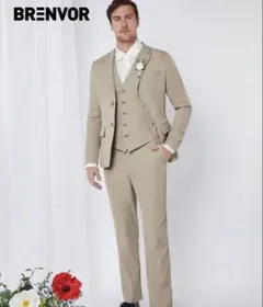 3ピースタキシード、サスペンダー、蝶ネクタイ５点セット