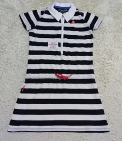 ルコックゴルフ 半袖ポロワンピース ネイビー×白 ボーダー