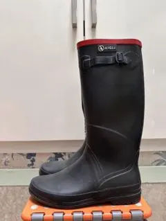AIGLE レインブーツ ブラック×レッド　39