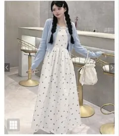 花柄ジャガードフレアワンピース