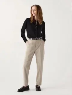 ユニクロ　スマートアンクルパンツ　ベージュ　S オフィス　通勤服　スラックス