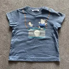 familiar 半袖Tシャツ 青 カメラデザイン