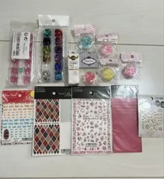 ネイルパーツ.シールセット/カラフルラメ付き