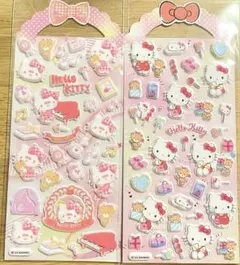 ハローキティ　ぷっくり立体シール　2枚set