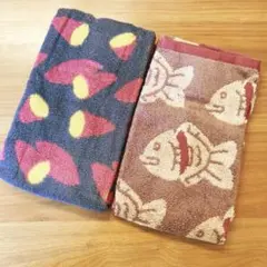 【匿名配送/未使用品】抗菌フェイスタオル(無撚糸/やきいも＆たいやき)のサムネイル