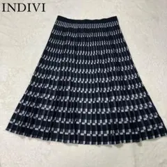 新品タグ付き　INDIVI ストライプ ロングスカート 19 大きいサイズ
