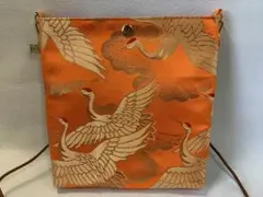 ショルダーバッグ　スマホポシェット　サコッシュ　鶴　金蘭　ハンドメイド(40)