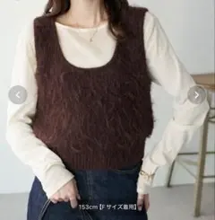 ディスコート　ニットベスト　ブラウン