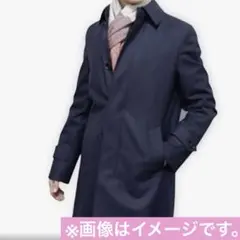メンズ ネイビー ステンカラーコート+ おまけ付き
