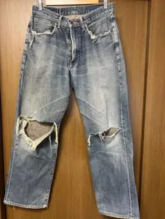 【期間限定‼️】EDWIN ダメージデニム 32-34 ライトブルー