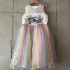 パステルカラー フラワー装飾ドレス　140