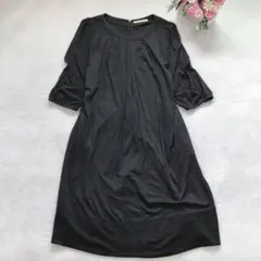 ナチュラルビューティー 七分袖ワンピース 大きいサイズ シンプル カジュアル