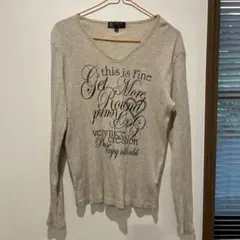 MICHEL KLEIN ベージュ Vネック 長袖カットソー