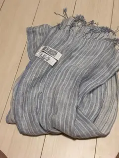 ZARA ストール ブルー ストライプ フリンジのサムネイル
