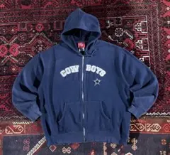 NFL カウボーイズ ヘビーウェイト フルジップ パーカー ネイビー L