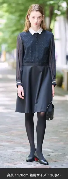 DRESSTERIOR フィルムドットクレリックワンピースのサムネイル