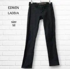 エドウィン ラディーバ スキニー パンツ チェック グレー M 裏起毛 暖パン