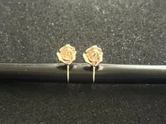 まとめてアクセサリー№75　イヤリング⑧　ピンクゴールド バラ型